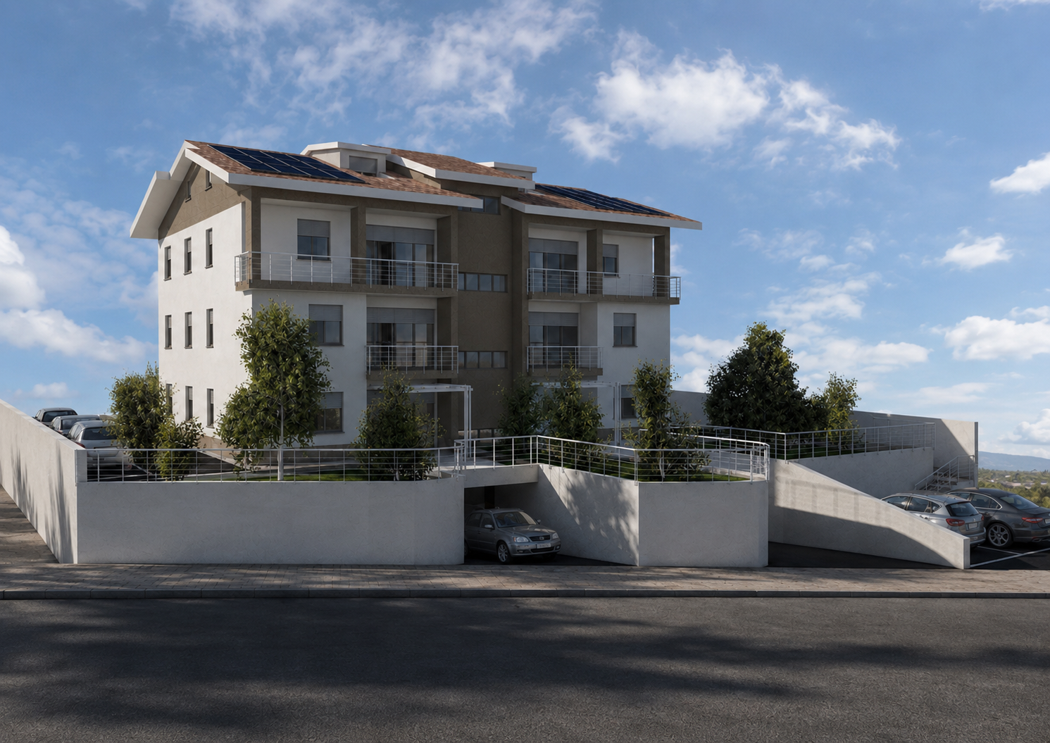 Render esterno della Residenza Macchia Romana